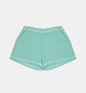 شورت قطن عضوي بحافة صدفية