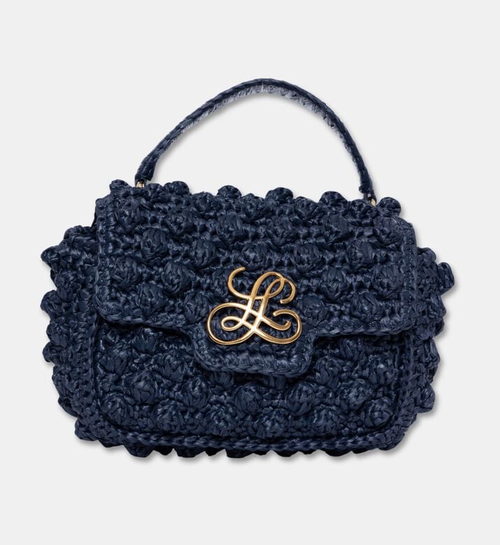 Luisa Spagnoli Top Handle Clutch Bag, Blue, Packshot View