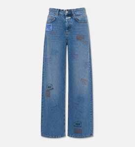 Closed Logo-print Wide-leg Jeans, Blue, 28, Packshot View