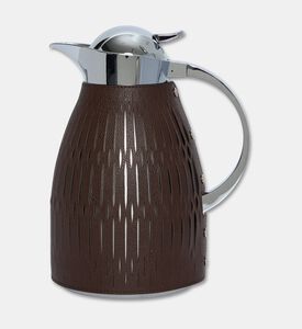 Pinetti Rose Leather Covered Coffee Chrome Carafe, Brown, 1.5-l, Packshot View