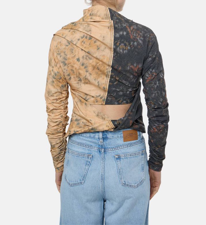 Ganni All-over Floral-print Long-sleeve Top, Model View