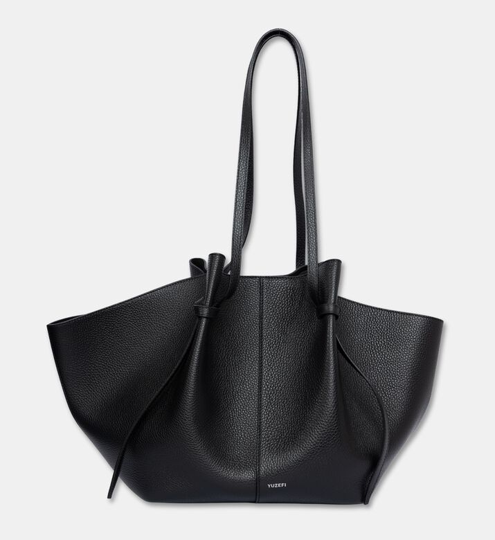 Yuzefi Mochi Suede Large Bag, Black, Packshot View