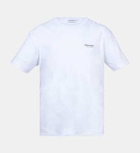 تيشيرت قطن بطبعة لوغو بياقة مستديرة