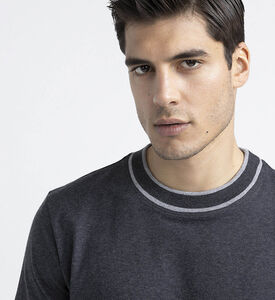 Striped Ribbing Neck T-shirt