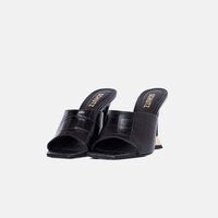 Crocodile-embossed Slip-on Mules