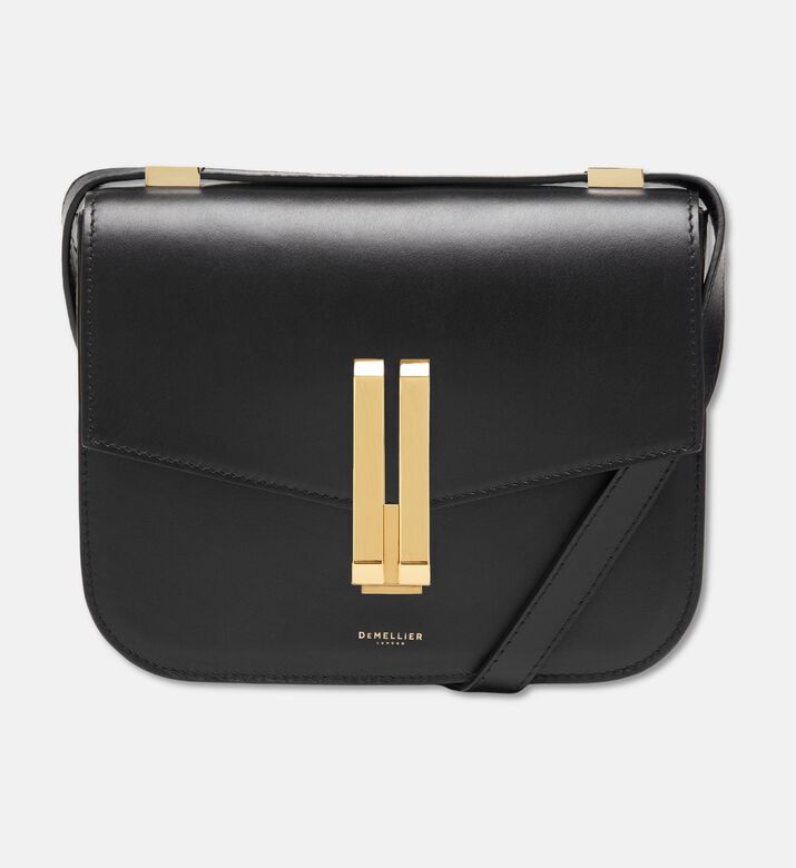Demellier Vancouver Smooth Leather Cross Body Bag, Black, Packshot View