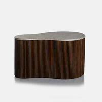 Mari Travertine Top Coffee Table