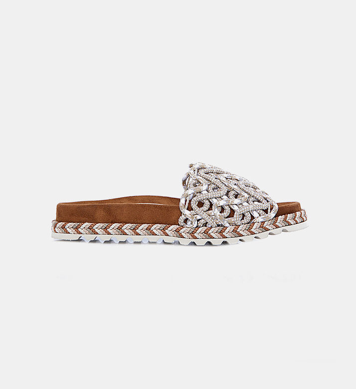 Jesy Rafia Round-toe Slippers