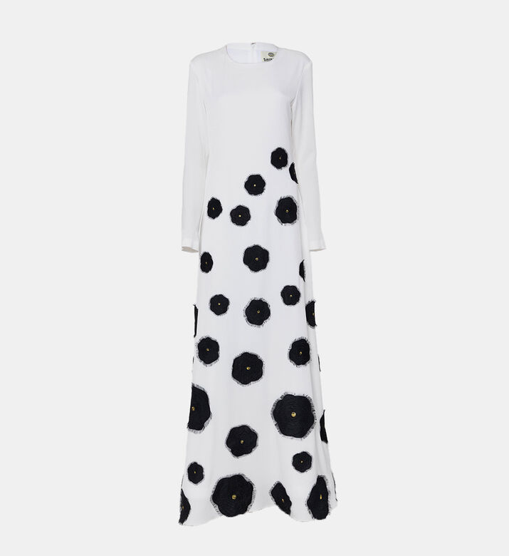 Raissa Floral Appliqué A-line Dress Raissa Floral Appliqué A-line Dress