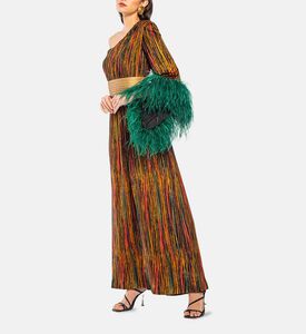 Autumn Rain Velvet One-shoulder Feather Maxi Dress Autumn Rain Velvet One-shoulder Feather Maxi Dress