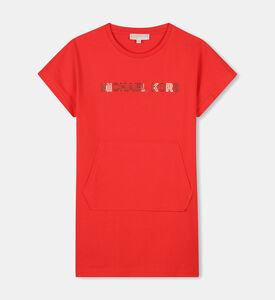 فستان بنمط تيشيرت كلاسيكي بأكمام قصيرة