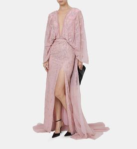 Embellished Wide Sleeves Gown