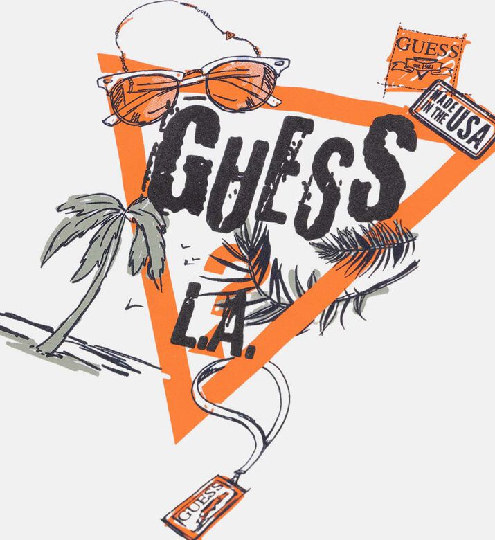Guess Logo-print Snap Closure T-shirt, White, 18m, Packshot View