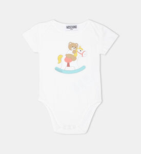 طقم لباس قطعة واحدة بطبعة لوغو دبدوب