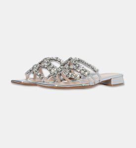 Albano Shoes Flat Stones, Silver, Eu-41, Packshot View
