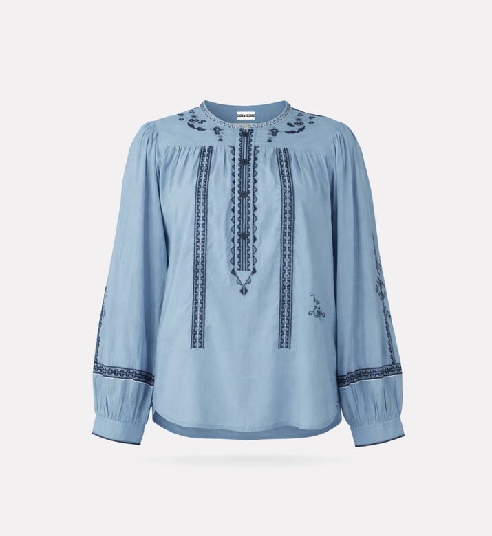 Zadig et Voltaire Tigy Bohemian-inspired Shirt, Blue, Xs, Packshot View