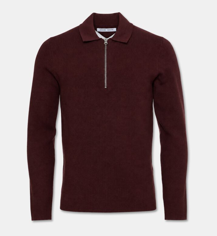 Samsoe Half-zip Long-sleeve Regular-fit Polo Shirt, Brown, Xl, Packshot View