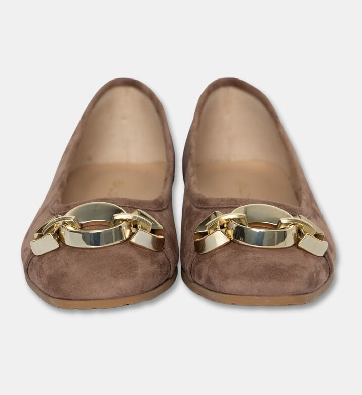 Baldinini Soft Suede Ballet Flats, Brown, Eu-36, Packshot View