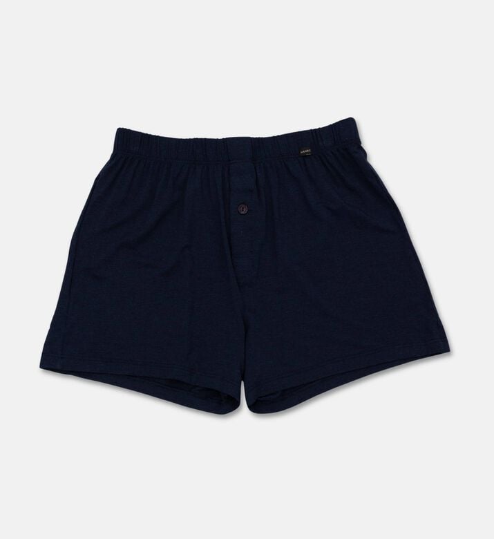 Hanro Logo-detail Elasticated Knit Boxers, Navy, S, Packshot View