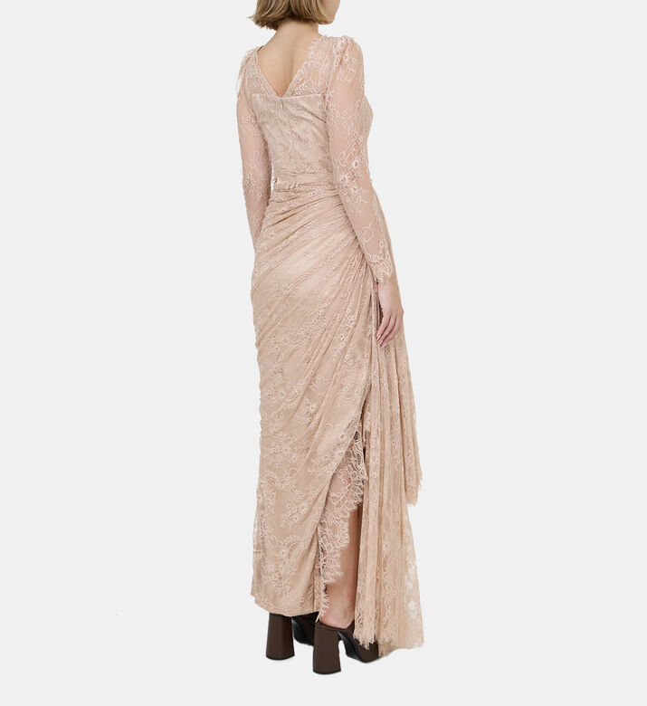 فستان ساتان بكشكشة تول مزين بأزهار