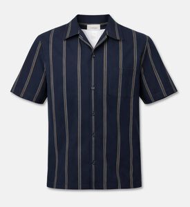 Les Deux Stripe-print Button Closure Short-sleeve Shirt, Packshot View