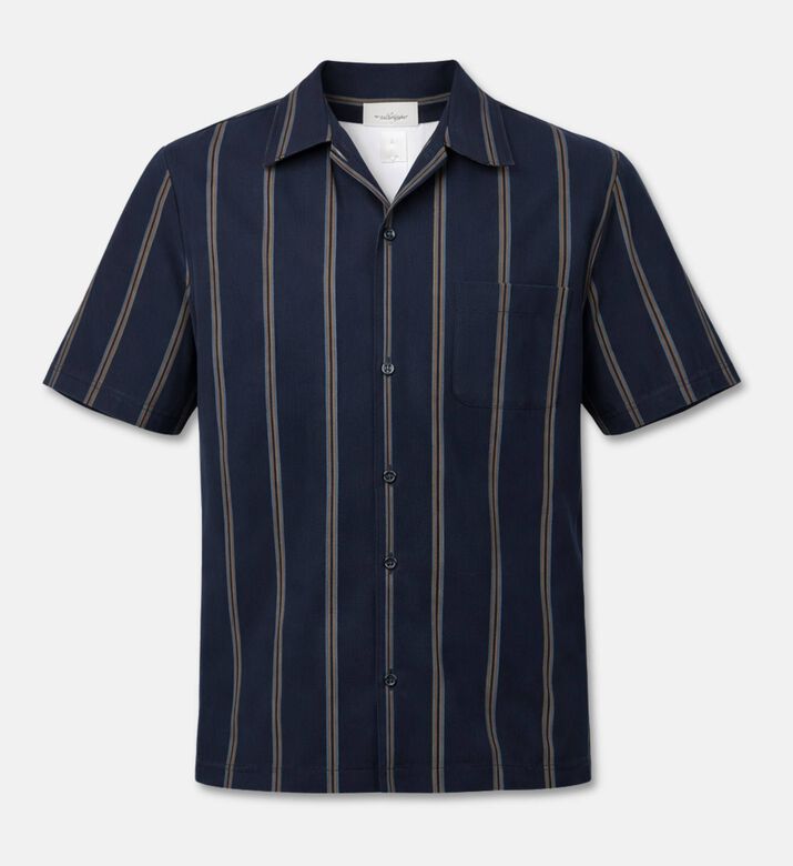 Les Deux Stripe-print Button Closure Short-sleeve Shirt, Packshot View