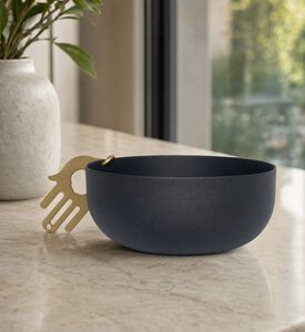 Noorena Hamsa Handle Decorative Bowl, Gold, 14-cm, Model View