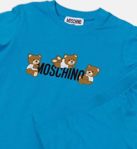 طقم شورت قصير قطن بطبعة شعار دب تيدي