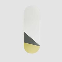 Glass Wood Oval Mirror