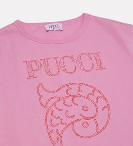Emilio Pucci Tonal Logo-detail Marine-print T-shirt, Packshot View