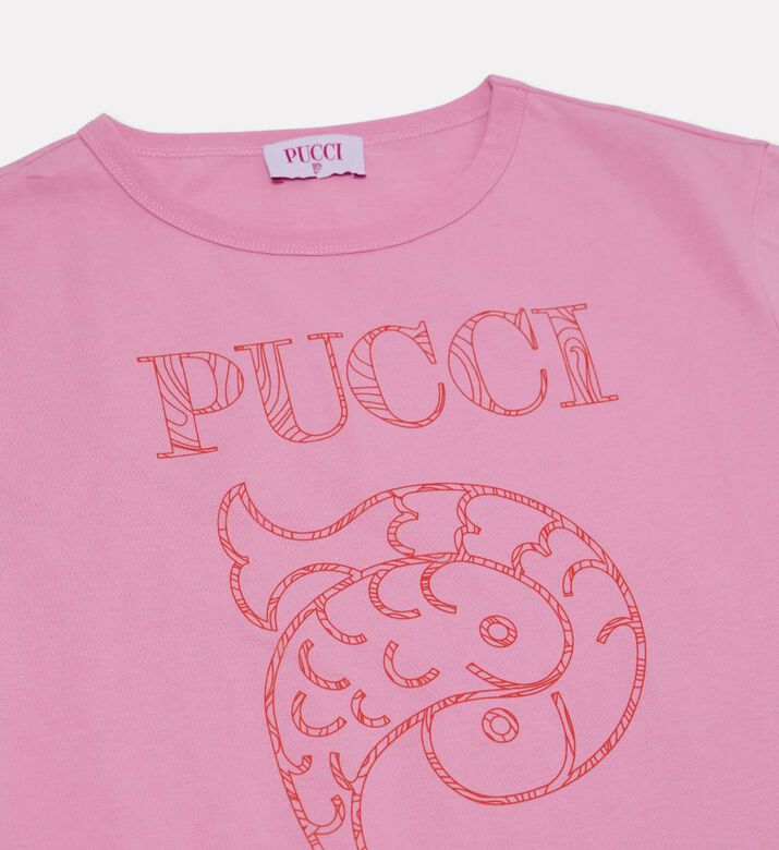 Emilio Pucci Tonal Logo-detail Marine-print T-shirt, Packshot View