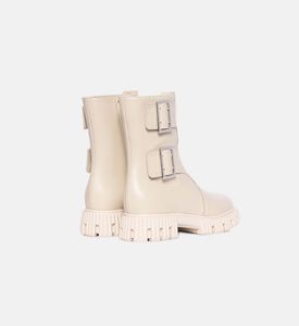 Side-buckle Leather Boots