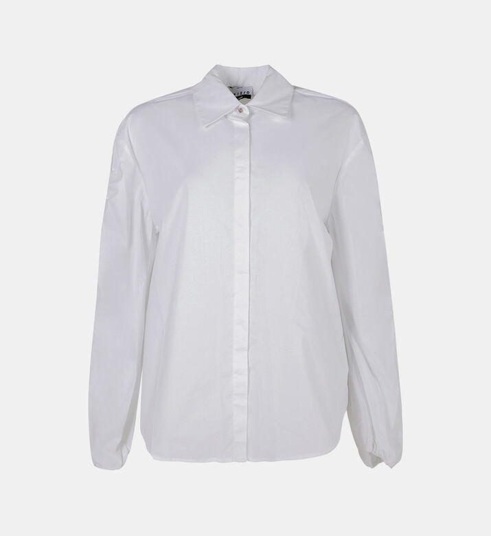 Popeline Shirt With Ruffled Sleeves Popeline Shirt With Ruffled Sleeves