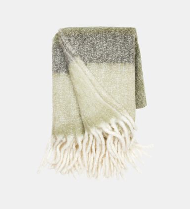 Mathea Moss Plaid Tassel Throw