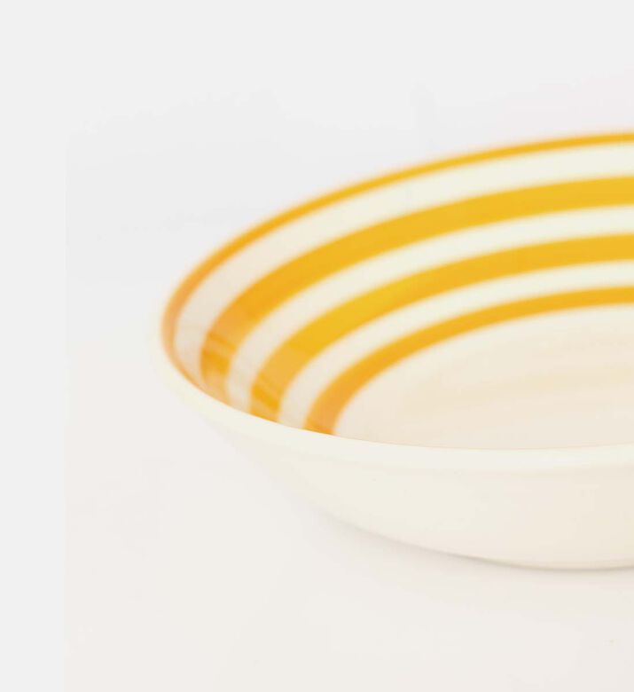 Easy Life Hand-painted Ceramic Soup Plate, Yellow, Packshot View
