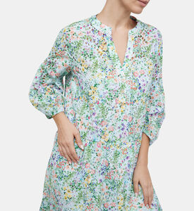 Floral-print Puffy Sleeve Midi Dress Floral-print Puffy Sleeve Midi Dress