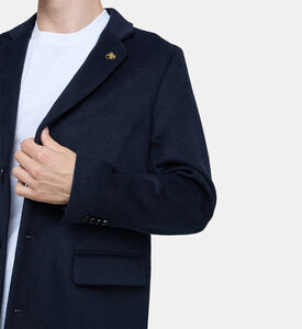 معطف بمزيج صوف بتصميم مناسب