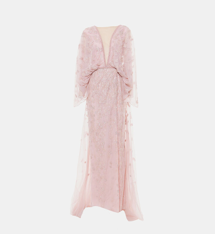 Embellished Wide Sleeves Gown