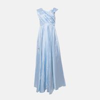 Draped-neck Flared Dress