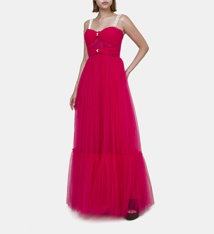 Corset Tulle With Pearl Straps