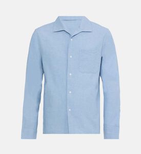 قميص قطن بأكمام طويلة وجيب خارجي