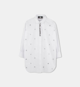 فستان بنمط قميص بأكمام طويلة