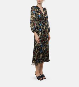 Alice and Olivia All-over Floral-print Flared Dress, Model View Alice and Olivia All-over Floral-print Flared Dress, Model View