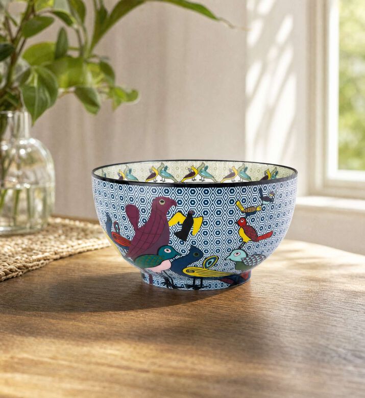 Images d Orient Bowl Porcelain Birds Of Paradise, Model View