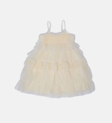 Sleeveless V-neck Ruffle Dress
