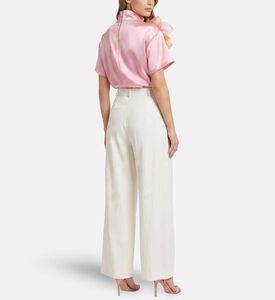 Savanna Organza Flower Applique Top, Pink, Xl, Model View