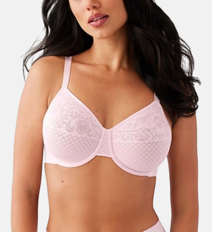 Pink Floral-jacquard Full Coverage Bra