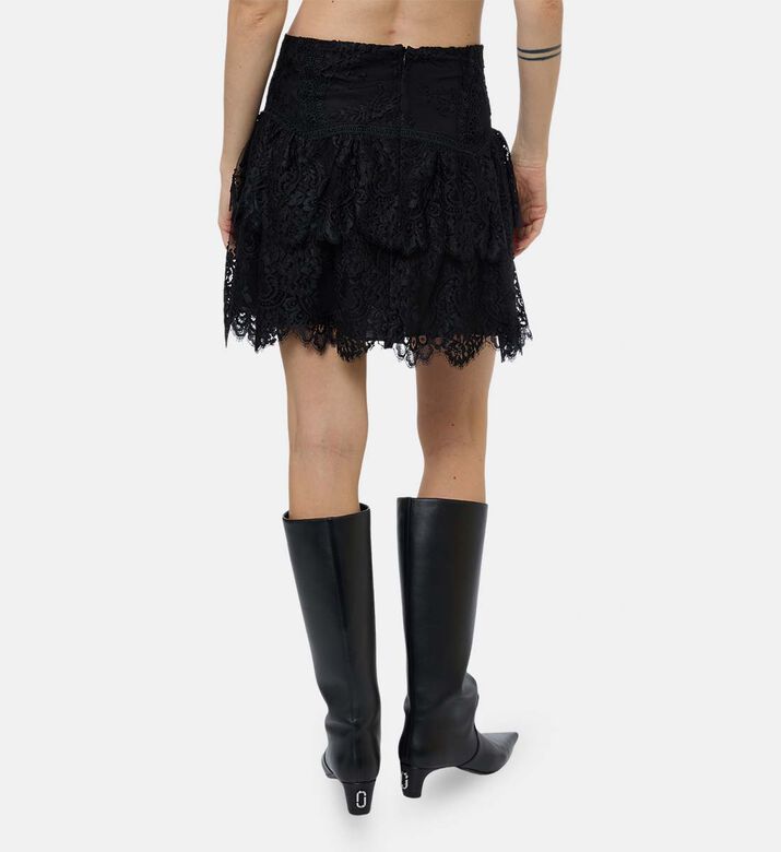 The Kooples Sheer Ruffles Floral Mini Skirt, Model View