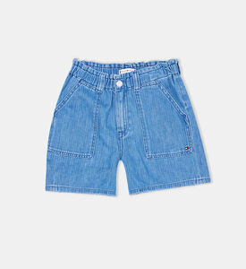 Girl Paperbag Herringbone Shorts