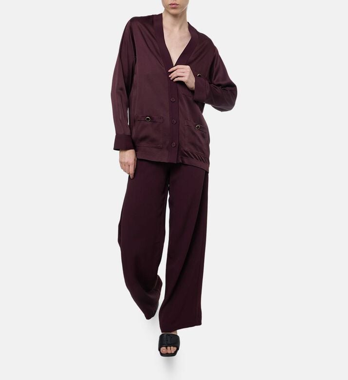 Forte-Forte Oversized Long-sleeve V-neck Jacket, Model View Forte-Forte Oversized Long-sleeve V-neck Jacket, Model View